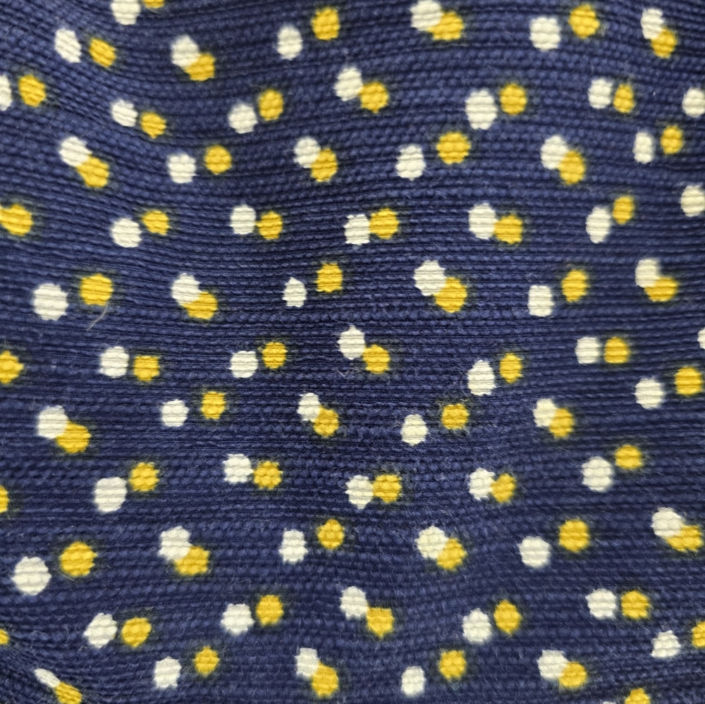 BODEN Navy Blue W/ White&yellow Dots S Sleeve Shift Zip Back Cotton Dress. Sz 8 - Picture 4 of 12